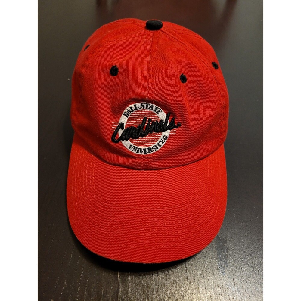 Ball State Cardinals Strapback Baseball Cap Hat Red THE GAME Back Logo BSU